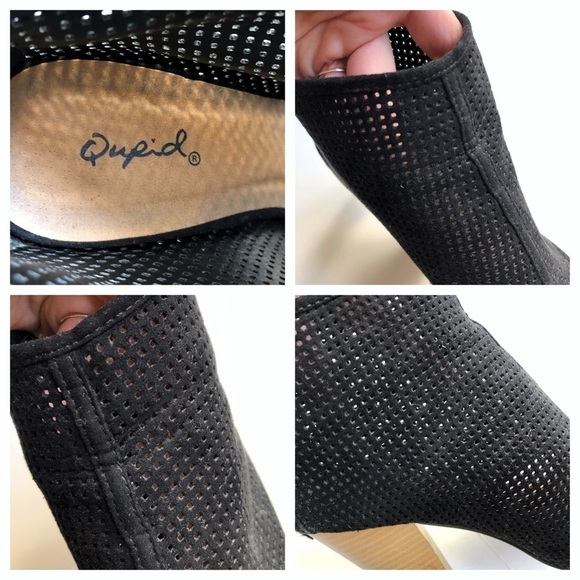 Qupid Peep Toe Cut Out Ankle Booties - Picture 9 of 10